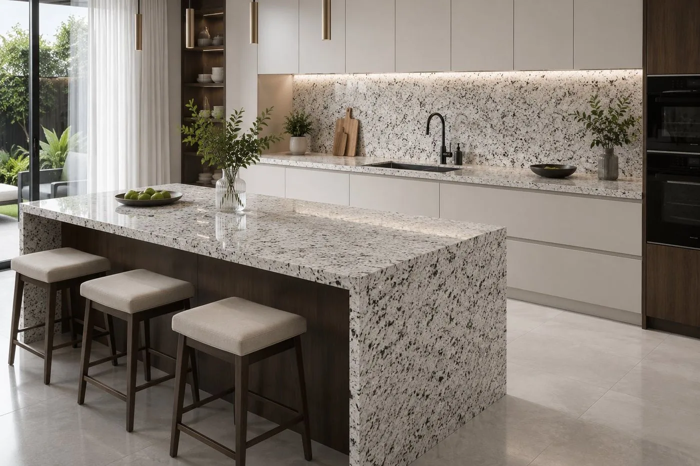 White · P White granite